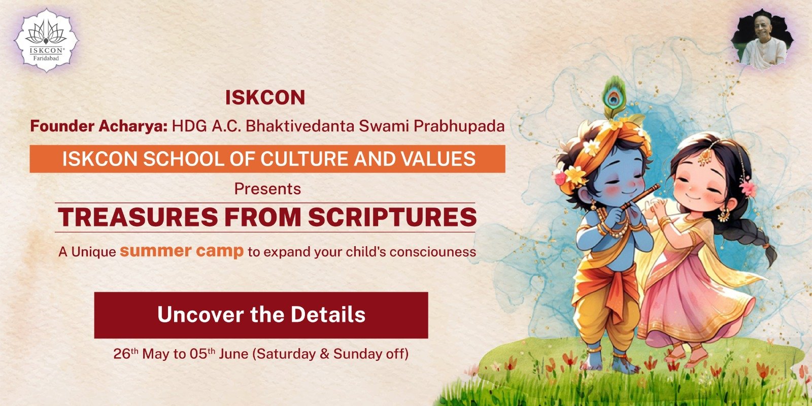 ISKCON Summer Camp Poster